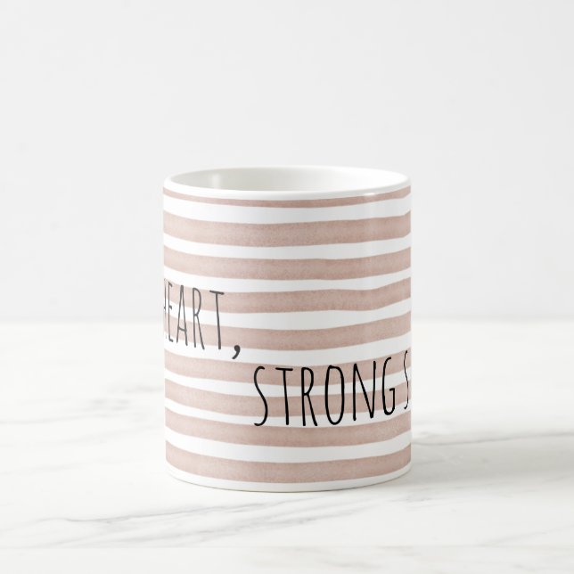 Caneca De Café Editable Soft Heart Strong Soul Minimal Quote Mug  (Centro)