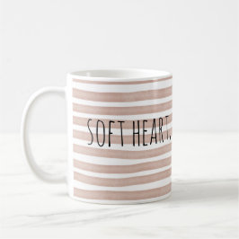Caneca De Café Editable Soft Heart Strong Soul Minimal Quote Mug 
