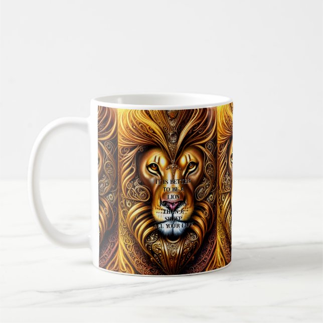 Caneca De Café Editar/apagar texto - Lion de Ouro incrivelmente b (Esquerda)