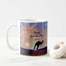 Caneca De Café Editar Sinalizador de Texto Kangaroo Dia da Austrá