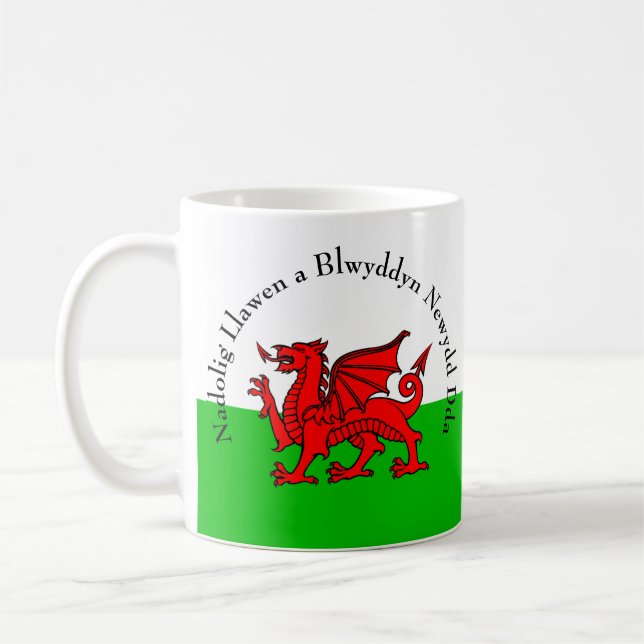 Caneca De Café Editar Texto Sinalizador de Welsh Sinalizador Verm (Esquerda)