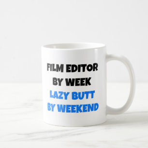 Caneca De Café Editor de Filmes por Semana de Bumbum Preguiçoso p