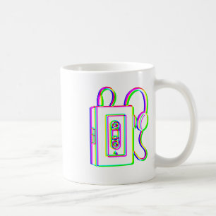 Caneca De Café Edm Tricolor - Walkman - Glitch - Estilo Rave Over