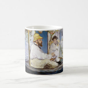 Caneca De Café Edouard Manet - Monet no seu barco-estúdio