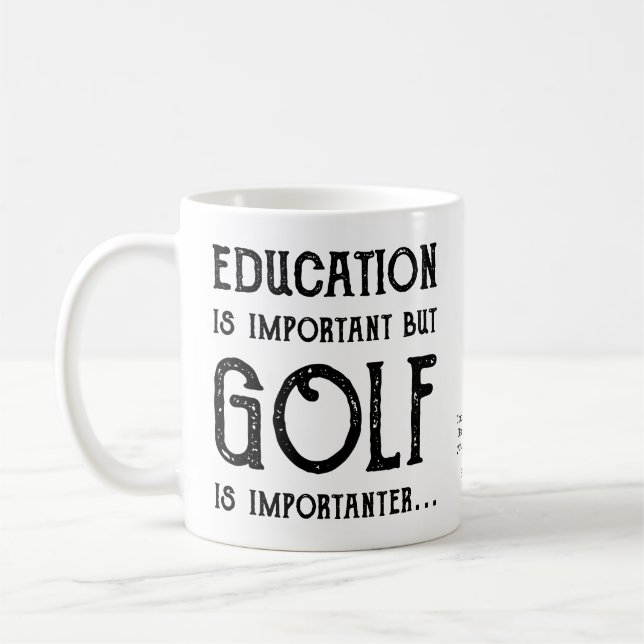 Caneca De Café Educação de Golfe Personalizada para Golfista (Esquerda)