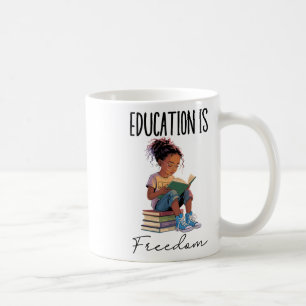 Caneca De Café Educação É Liberdade Professor Negro Livros Histór