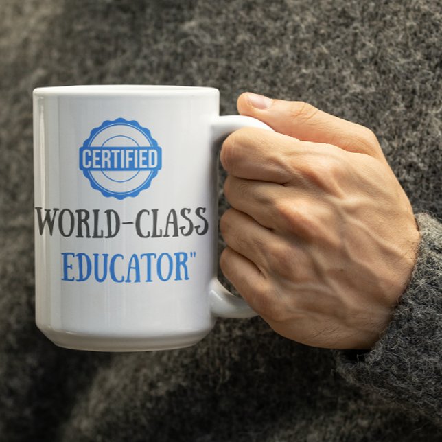 Caneca De Café Educador Certificado Personalizável (Criador carregado)