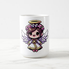 Caneca De Café Eethal Angelic Chibi - anjo, halo, flores
