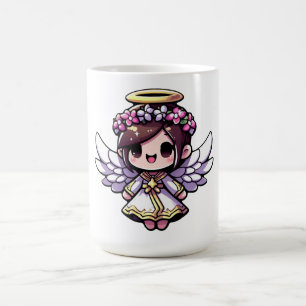 Caneca De Café Eethal Angelic Chibi - anjo, halo, flores