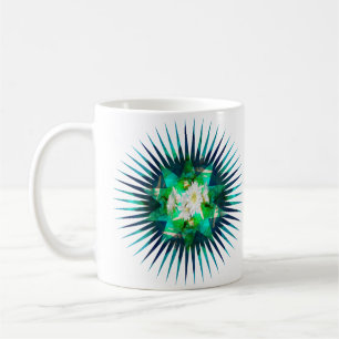 Caneca De Café Efeito Caleidoscópico do Aqua Cactus