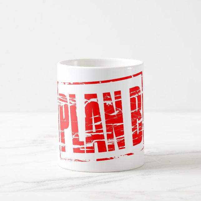 Caneca De Café efeito de carimbo de borracha “Plano B” (Centro)