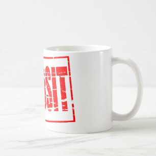 Caneca De Café Efeito de carimbo de borracha vermelha depósito
