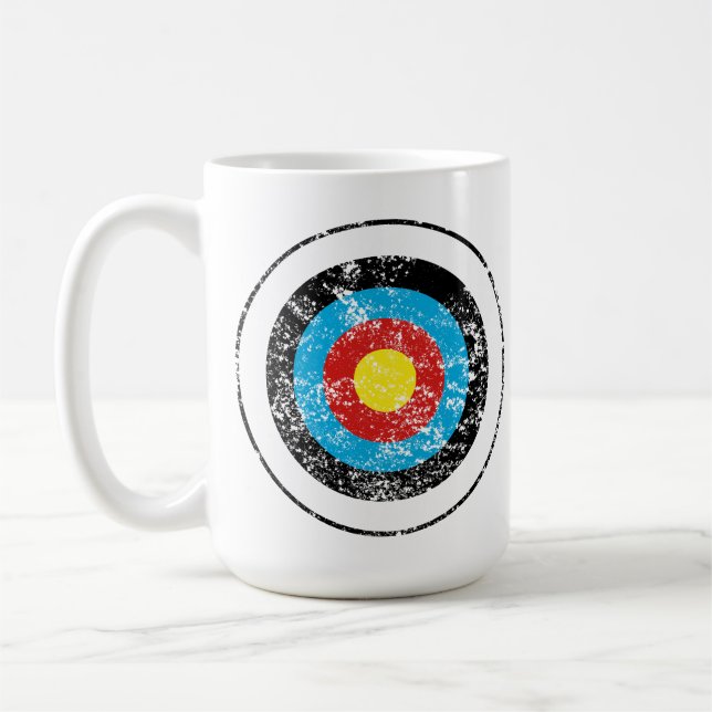 Caneca De Café Efeito de Design de Alvo de Bullseye (Esquerda)
