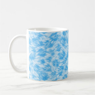 Caneca De Café Efeito de pelo falso azul e branco