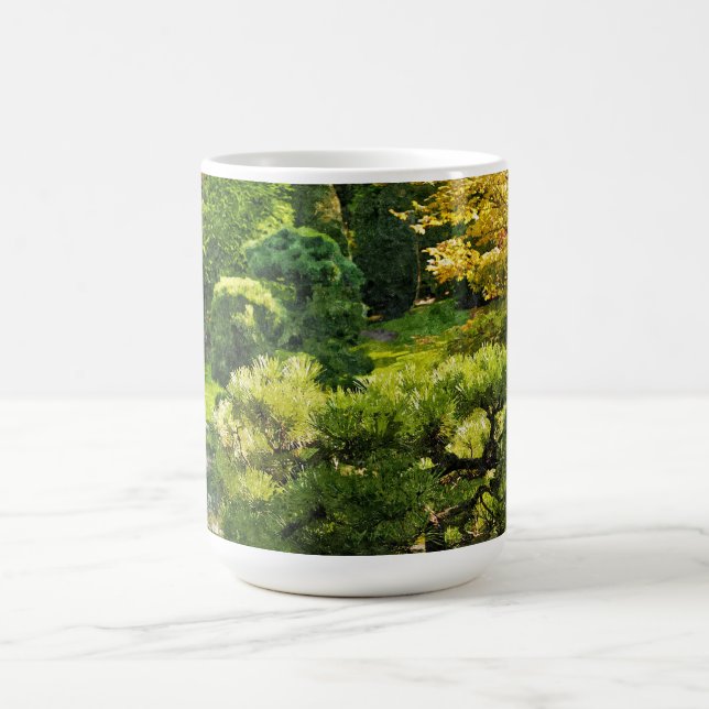 Caneca De Café Efeito de Pintura de Jardim Japonês Paisagem (Centro)