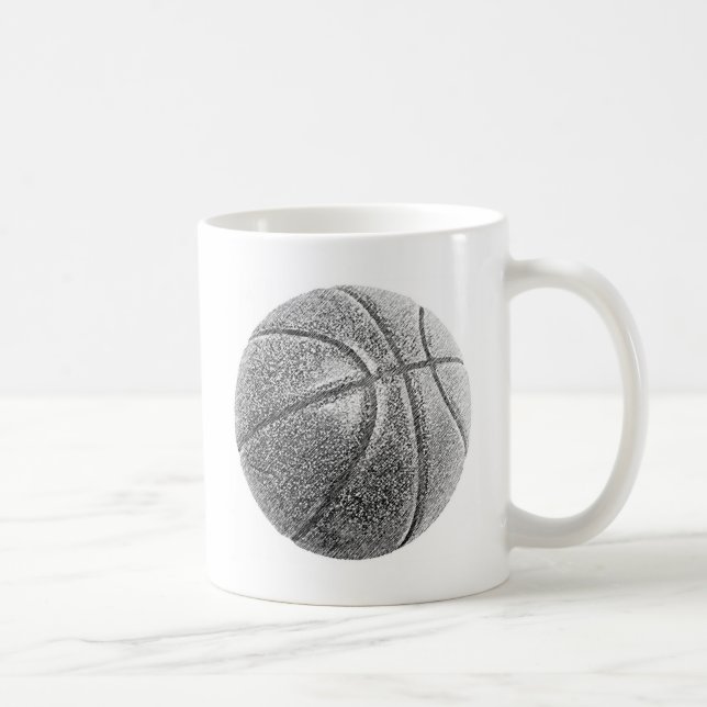 Caneca De Café Efeito Lápis de Basquete (Direita)