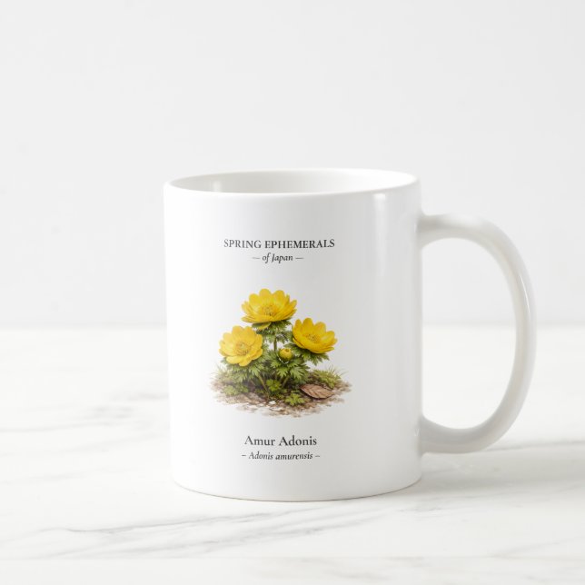 Caneca De Café Efêmeras da Primavera do Japão – Adônis de Amur (Direita)