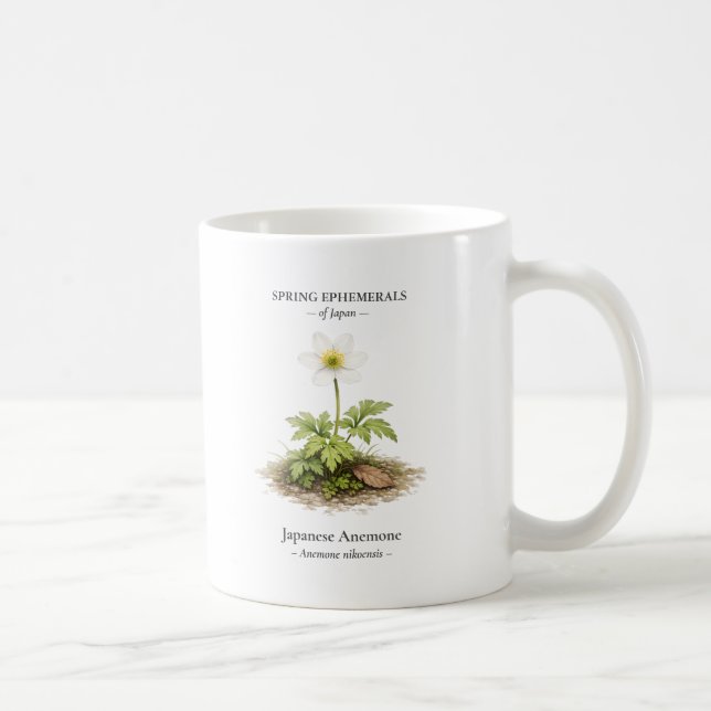 Caneca De Café Efêmeras da Primavera do Japão – Anêmona Japonesa (Direita)