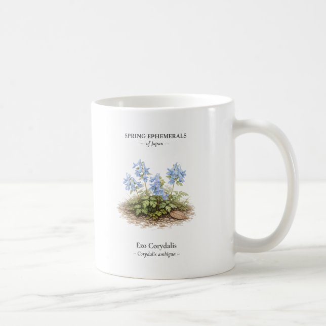Caneca De Café Efêmeras da Primavera do Japão - Corydalis Ezo (Direita)