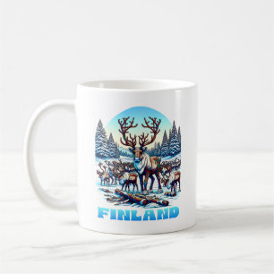 Caneca De Café Efetivo de renas da Finlândia