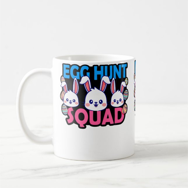 Caneca De Café Egg Hunt Squad Bunny Easter Squad Family Matching (Esquerda)