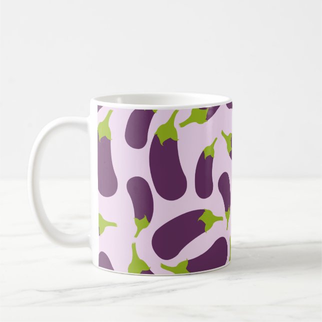 Caneca De Café EggPlant EggPlant Purple Vegetal Design (Esquerda)