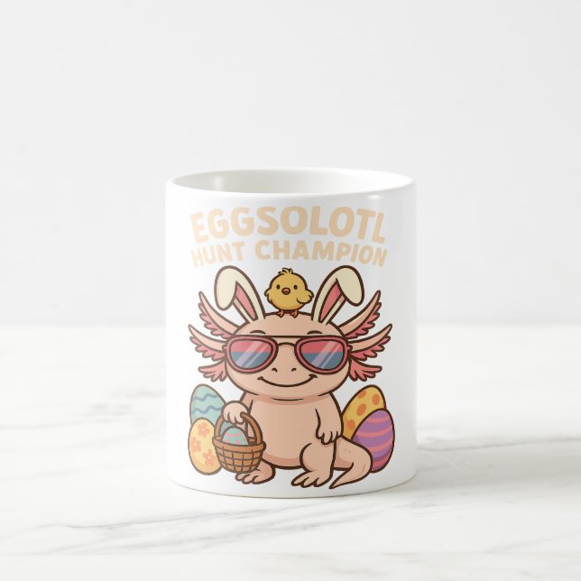 Caneca De Café Eggsolotl Hunt Champion - Engraçado Cute Axo (Centro)