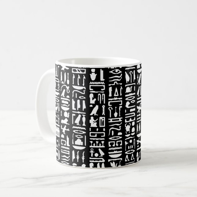 Caneca De Café Egípcio Hieroglyph Mug (Frente Esquerda)