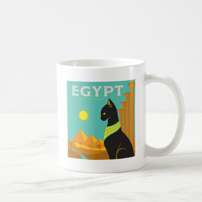 Caneca De Café Egito | Land of Feline Royalty (Direita)