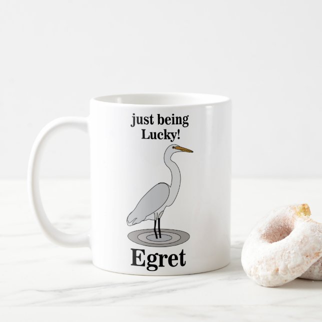 Caneca De Café Egret Lucky Bird (Com Donut)