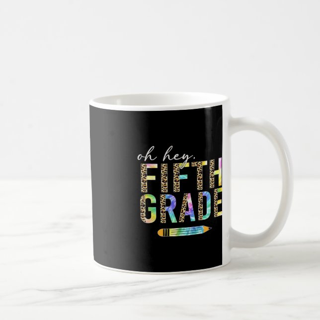 Caneca De Café Ei, 5º ano de volta aos estudantes 5 Gra (Direita)