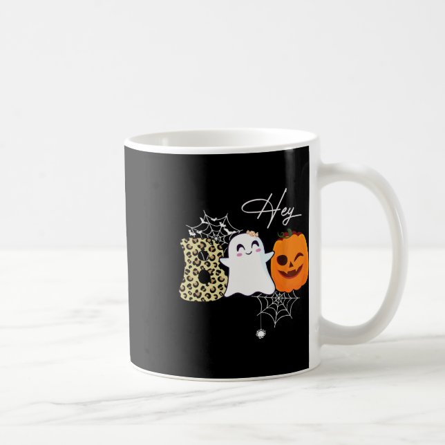 Caneca De Café Ei Boo Cute Ghost Pumpkin Rosto Halloween (Direita)