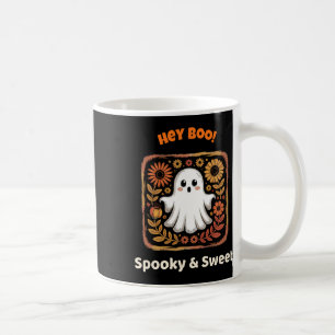 Caneca De Café Ei, Boo Ghost Retro Halloween Spooky, Fofo