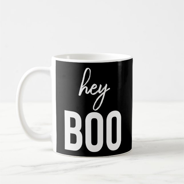 Caneca De Café Ei Boo Love Fantasma Pun Boo Halloween (Esquerda)