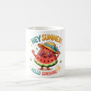 Caneca De Café Ei Verão Olá Brilho Melancia
