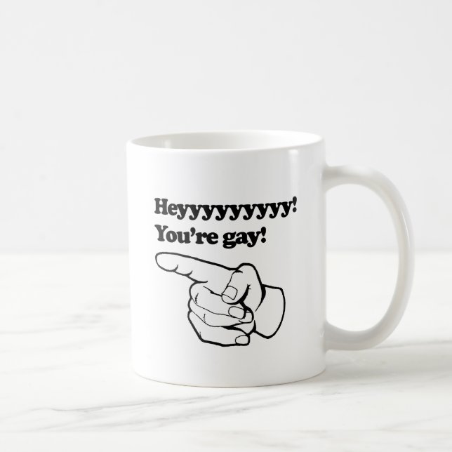 Caneca De Café Ei, você é gay esquerdo (Direita)