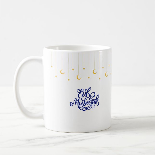 Caneca De Café Eid Mubarak em cor azul (Esquerda)