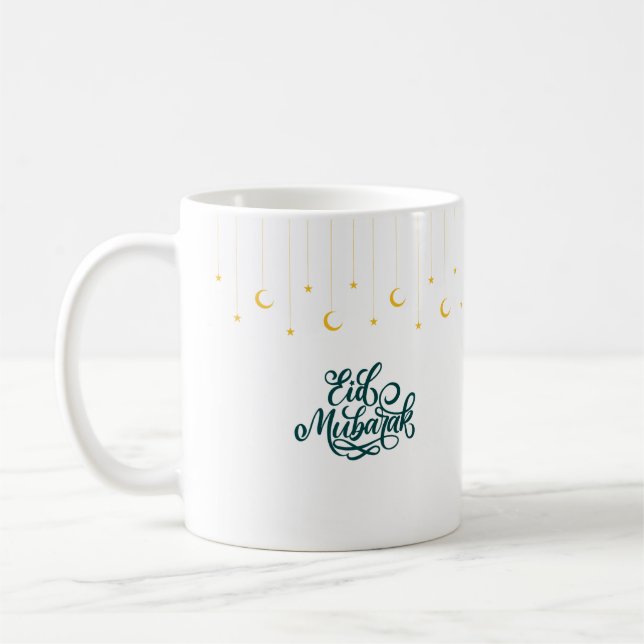 Caneca De Café Eid Mubarak em Cor Verde (Esquerda)
