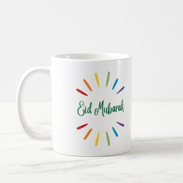 Caneca De Café Eid Mubarak Simples e Colorido (Esquerda)