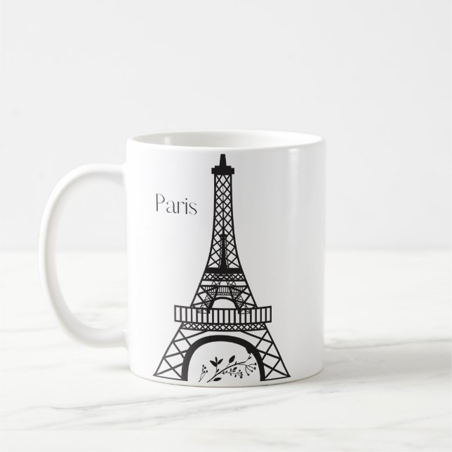Caneca De Café Eiffel Tower Bonjour Paris Mug (Esquerda)