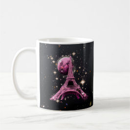 Caneca De Café Eiffel Tower Night Moon          