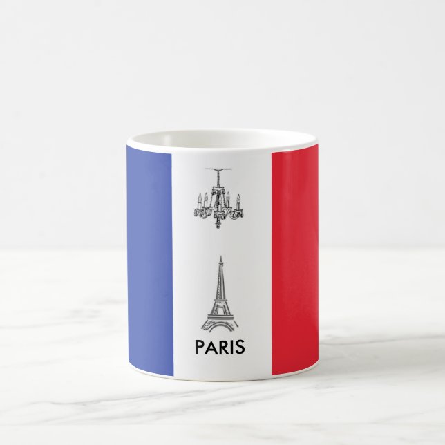 Caneca De Café Eiffel Tower Paris, França Bandeira Francesa Coffe (Centro)