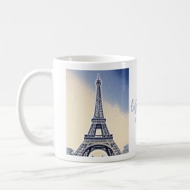 Caneca De Café Eiffel Tower Paris França Landmark (Esquerda)