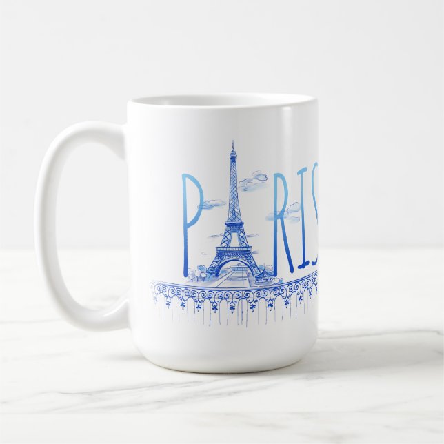 Caneca De Café Eiffel Tower Paris Mug (Esquerda)