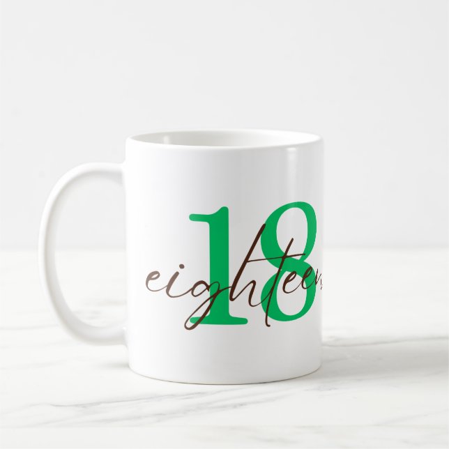 Caneca De Café Eighteenth Year with Personalization (Esquerda)