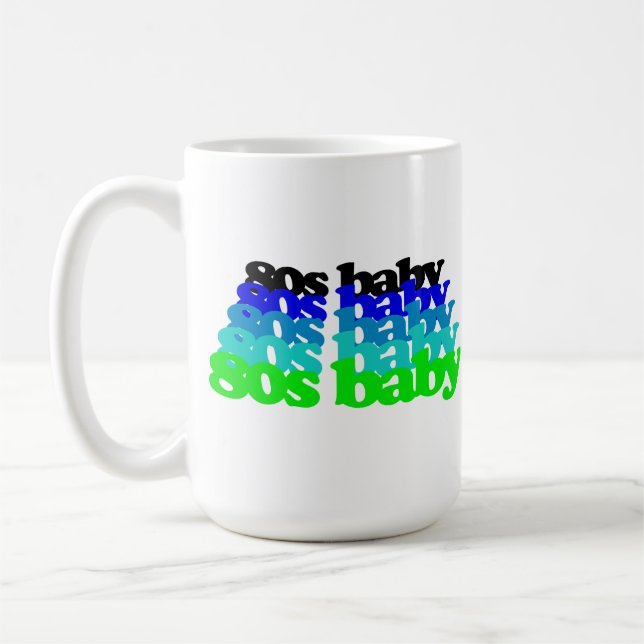 Caneca De Café Eighties 1980s happy birthday born in the 80s  (Esquerda)