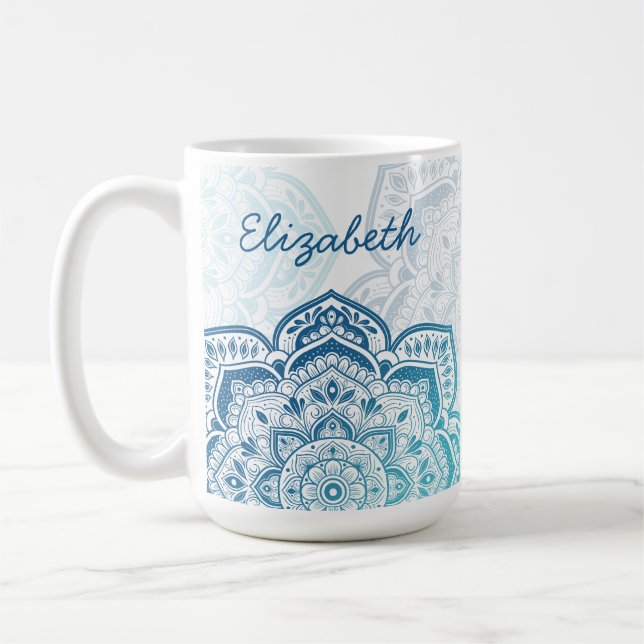 Caneca De Café Eira Mandala 15 oz. Personalized Mug (Esquerda)