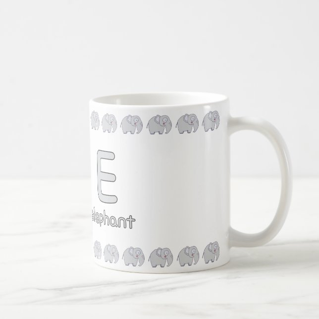 Caneca De Café EisforElephant–DesignDivertidoDeCopoDeAlfabeto (Direita)