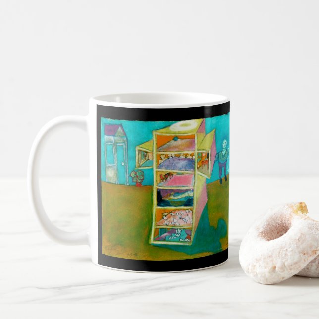 Caneca De Café ejgoldguru - Escada Cruciforme da Consciência (Com Donut)