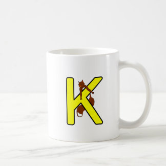 Caneca De Café Ekorrmugg Bokstav K Vänsterhand Kaffemugg